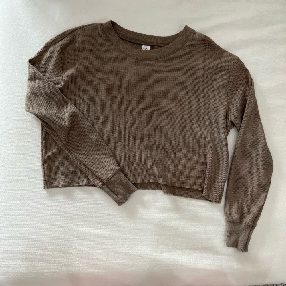 Alternative Cropped Waffle Long Sleeve Cropped